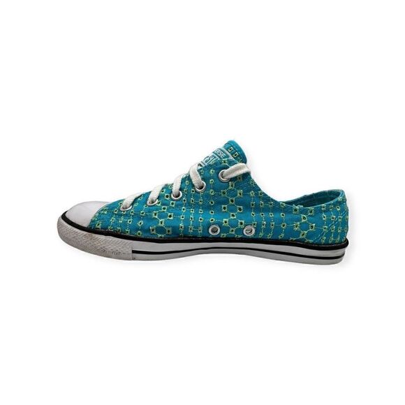 Converse Shoes - Converse All Star Sneakers blue/green Embroidered Eyelet Shoes women’s size 7